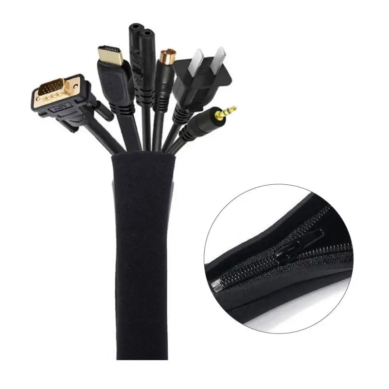 Cable Sleeve Neoprene - Funda de Cable con cremallera, organizador