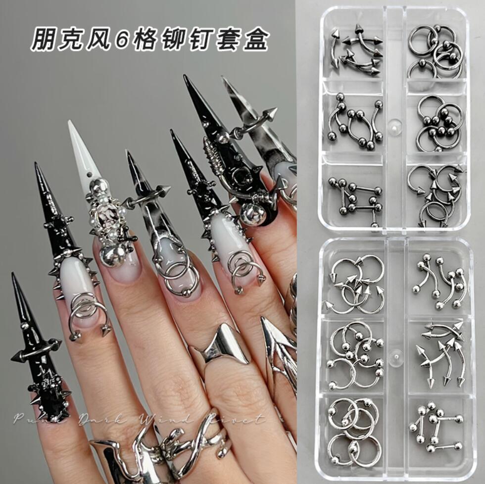 6 rejillas 3D estilo Punk rema - Y2K Tech Accessories reseña y precio