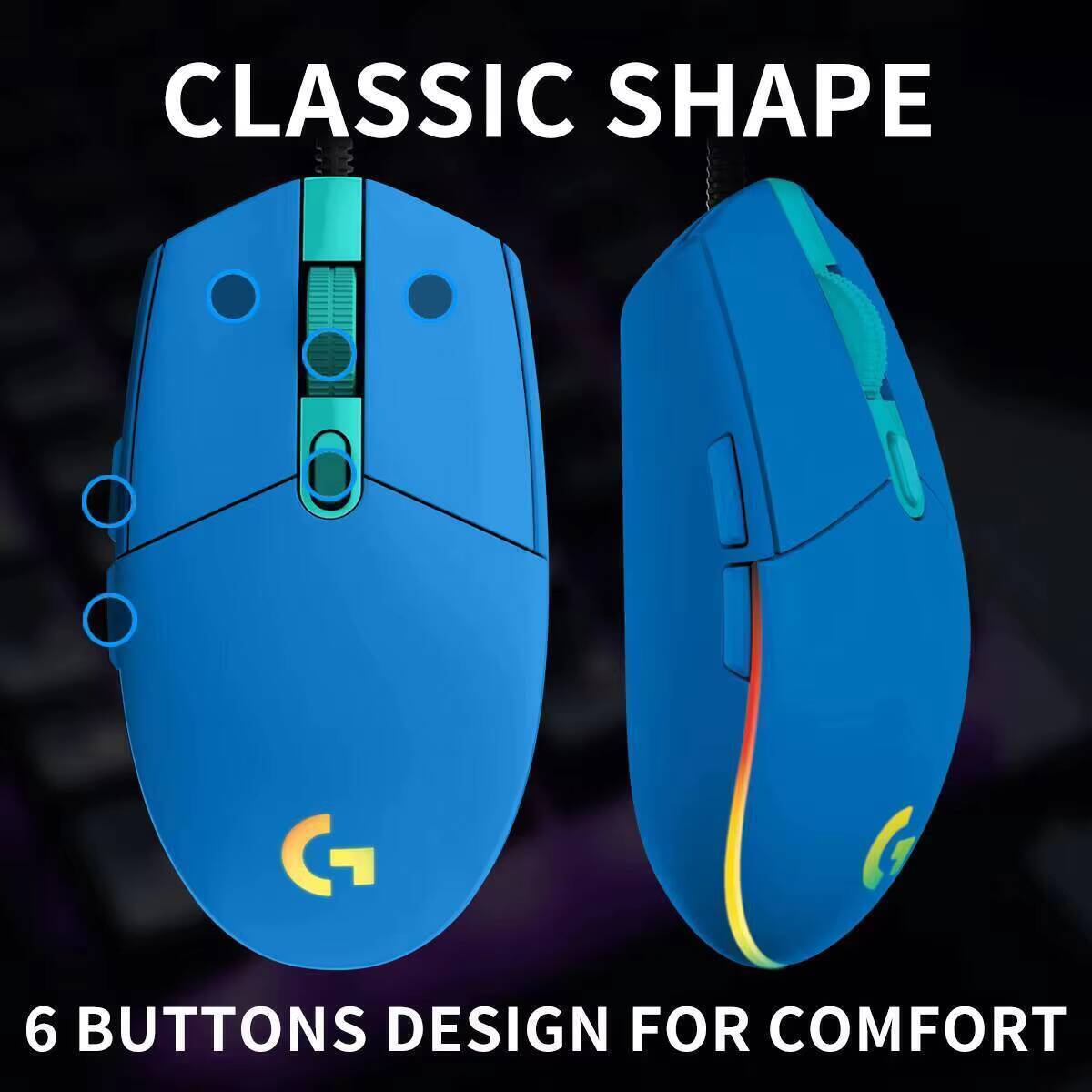 Ratón para juegos con cable Lo - Logitech Mouse G203 reseña y precio